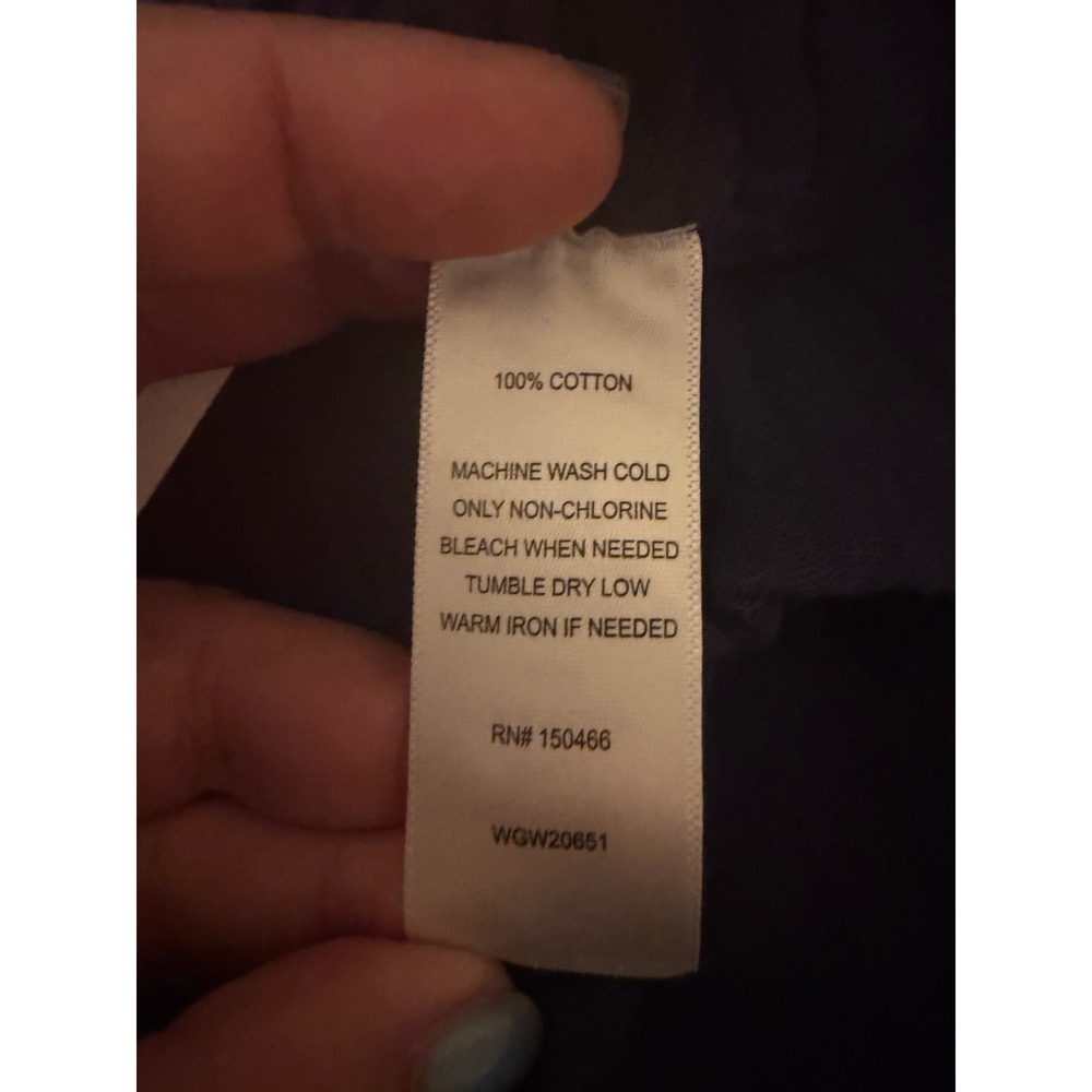 Market & Spruce Navy Blue Cotton Gauze Elastic Waist Straight Leg Pants Large - Picture 5 of 7